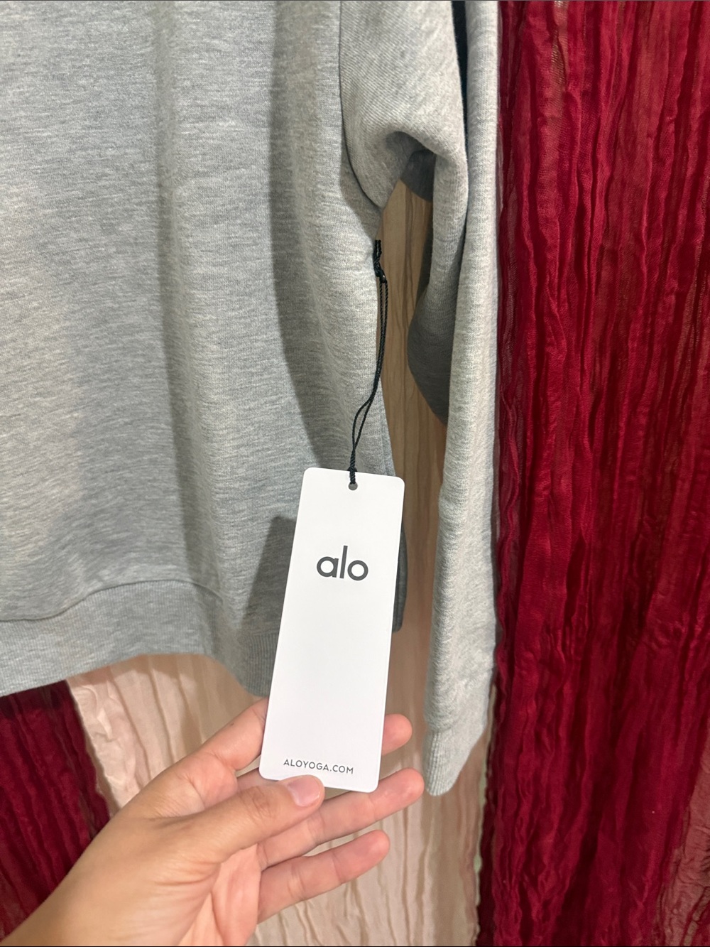 ALO Yoga Gray Crewneck Sweatshirt with Silver Logo - Picture 5 of 6